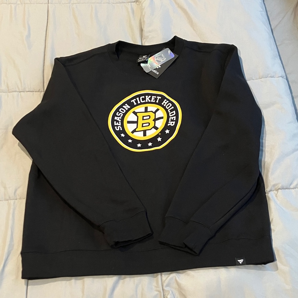 Fanatics Men's Black and Gold Crewneck Sweater